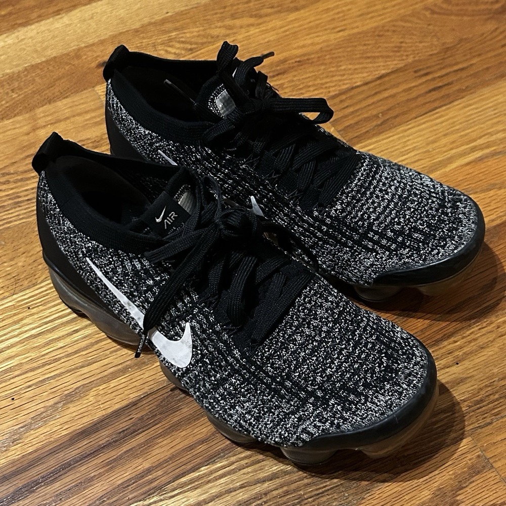 Nike Air Vapormax Flyknit 3 Oreo Black White Women 8 Sneakers Shoes AJ6900-002